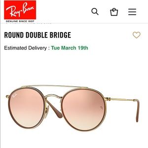 Brand New Ray Ban Double Bridge Copper Sunglasses